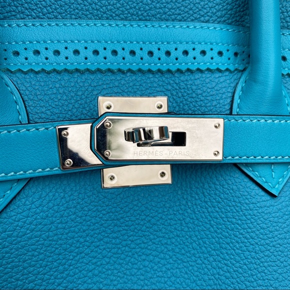 LIMITED EDITION HERMÈS BIRKIN 35 Ghillies Turquoise bag - Picture 4 of 10